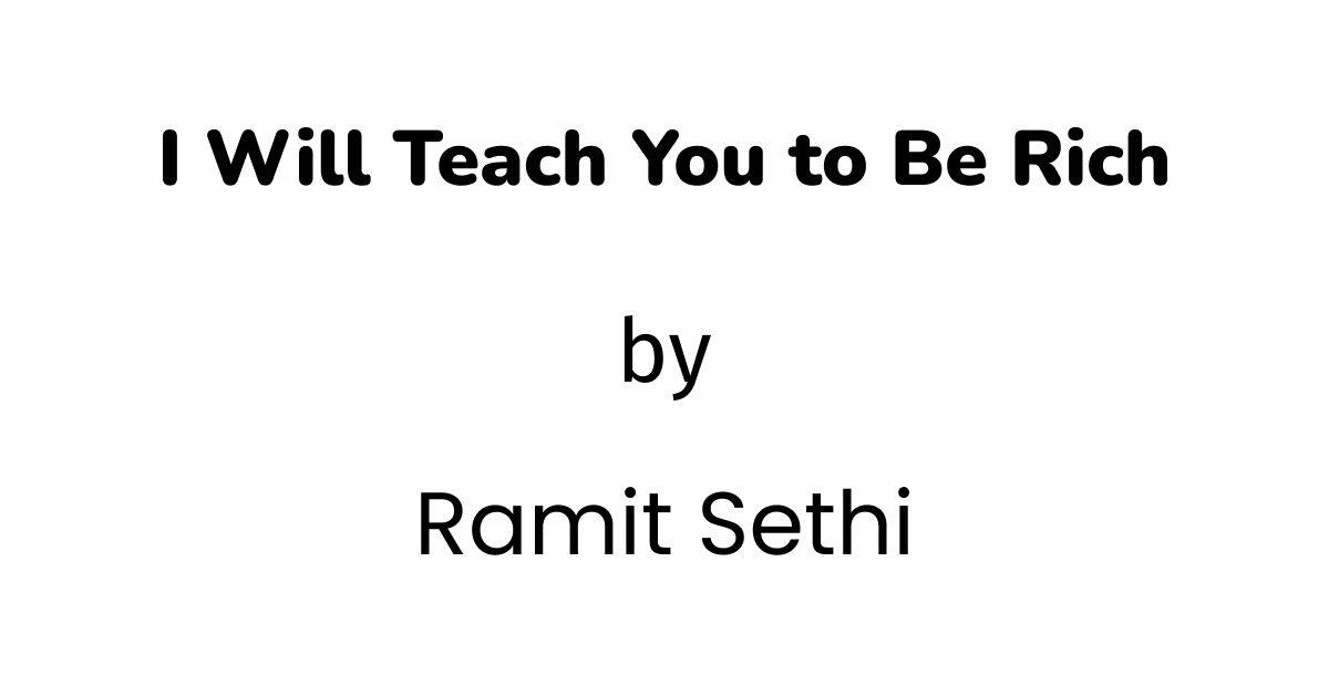 I will teach you to be rich book